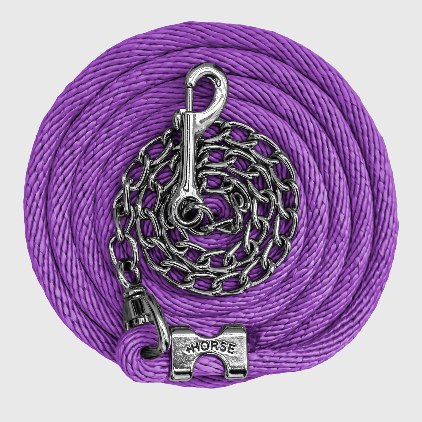 Paseador de Caballo +HORSE Nylon-Algodón 3.5m con Gancho - Color Morado