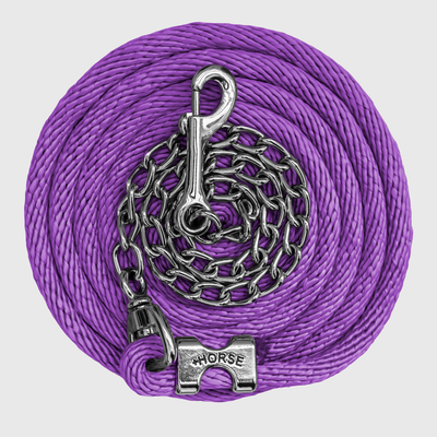 Paseador de Caballo +HORSE Nylon-Algodón 3.5m con Gancho - Color Morado