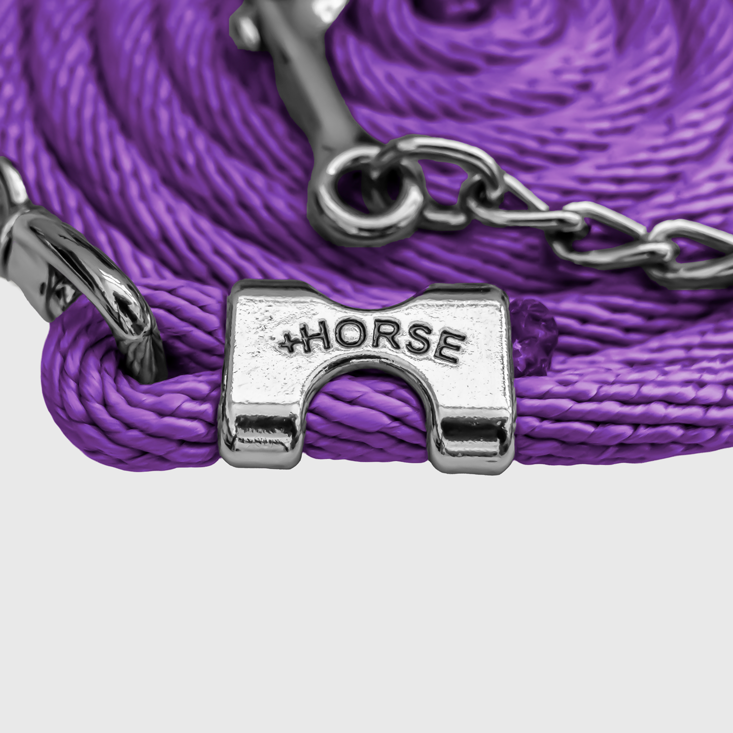 Paseador de Caballo +HORSE Nylon-Algodón 3.5m con Gancho - Color Morado
