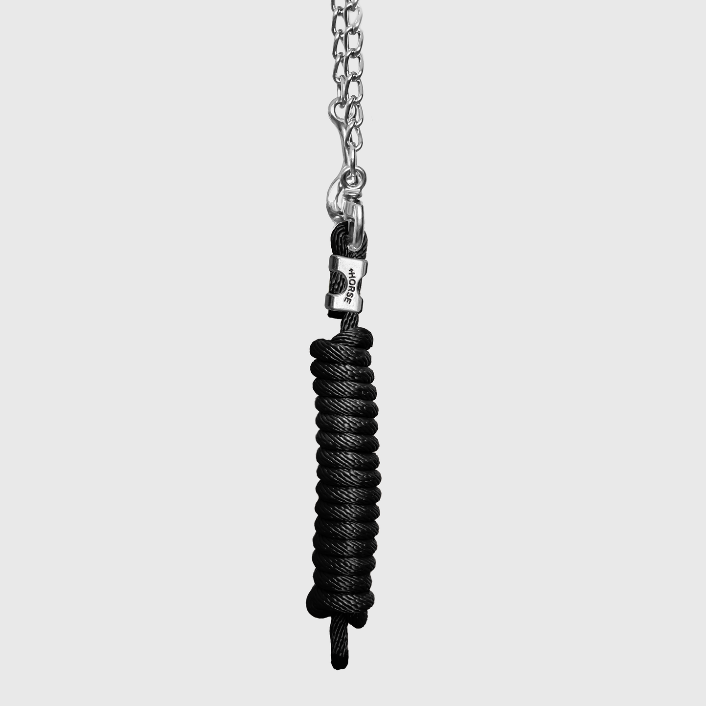 Paseador de Caballo +HORSE Nylon-Algodón 3.5m con Gancho - Color Negro