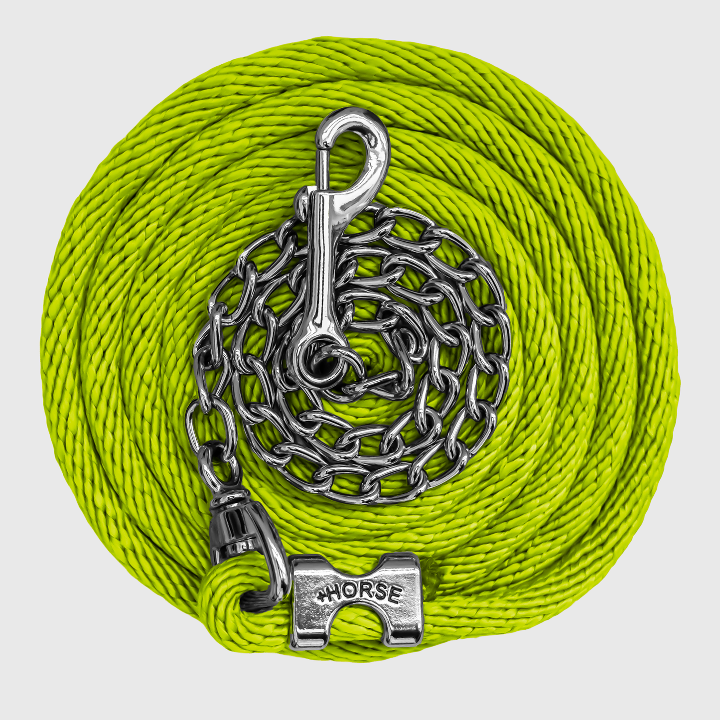 Paseador de Caballo +HORSE Nylon-Algodón 3.5m con Gancho - Color Limón