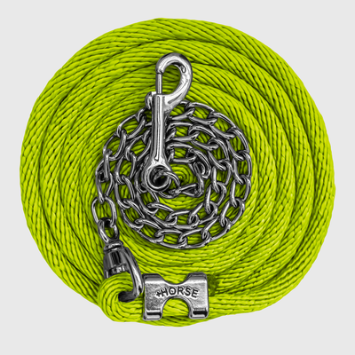 Paseador de Caballo +HORSE Nylon-Algodón 3.5m con Gancho - Color Limón