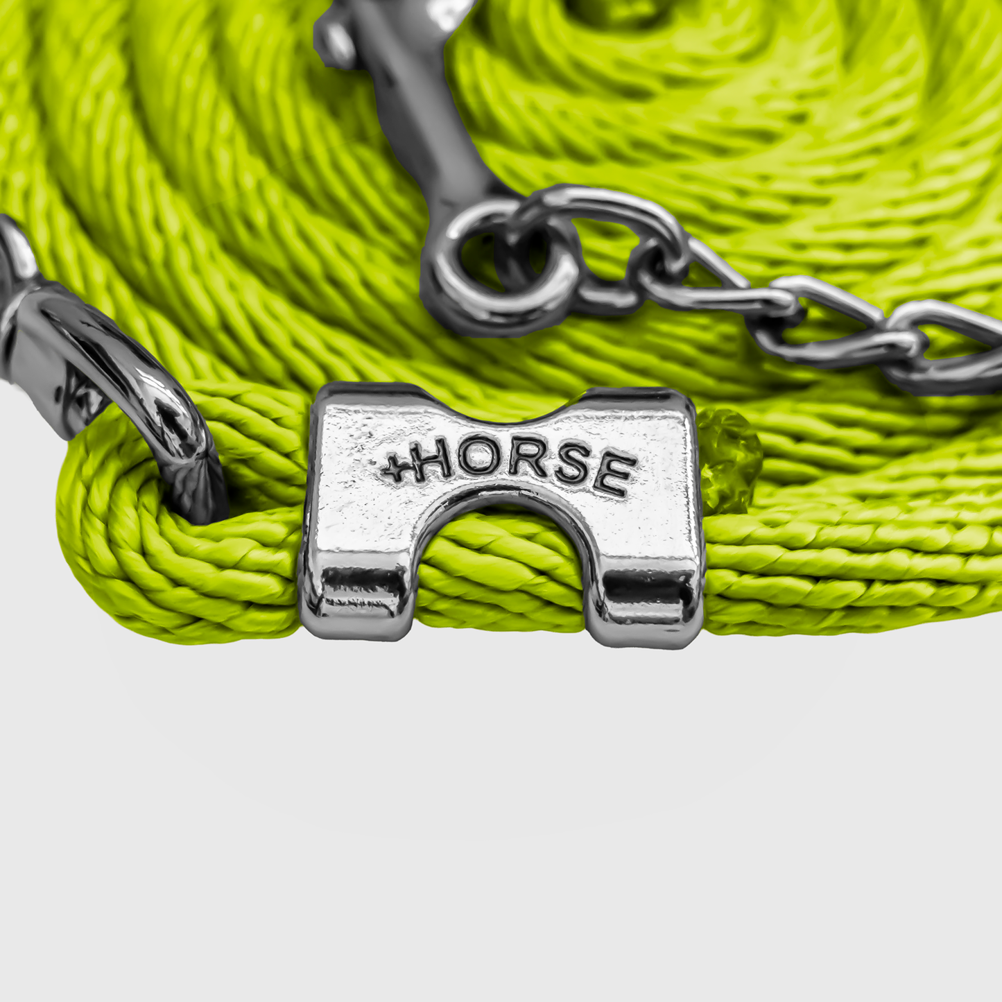 Paseador de Caballo +HORSE Nylon-Algodón 3.5m con Gancho - Color Limón