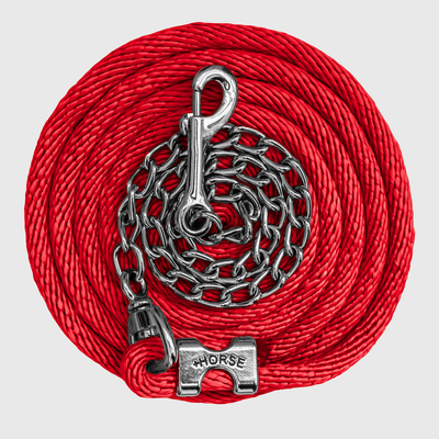 Paseador de Caballo +HORSE Nylon-Algodón 3.5m con Gancho - Color Rojo