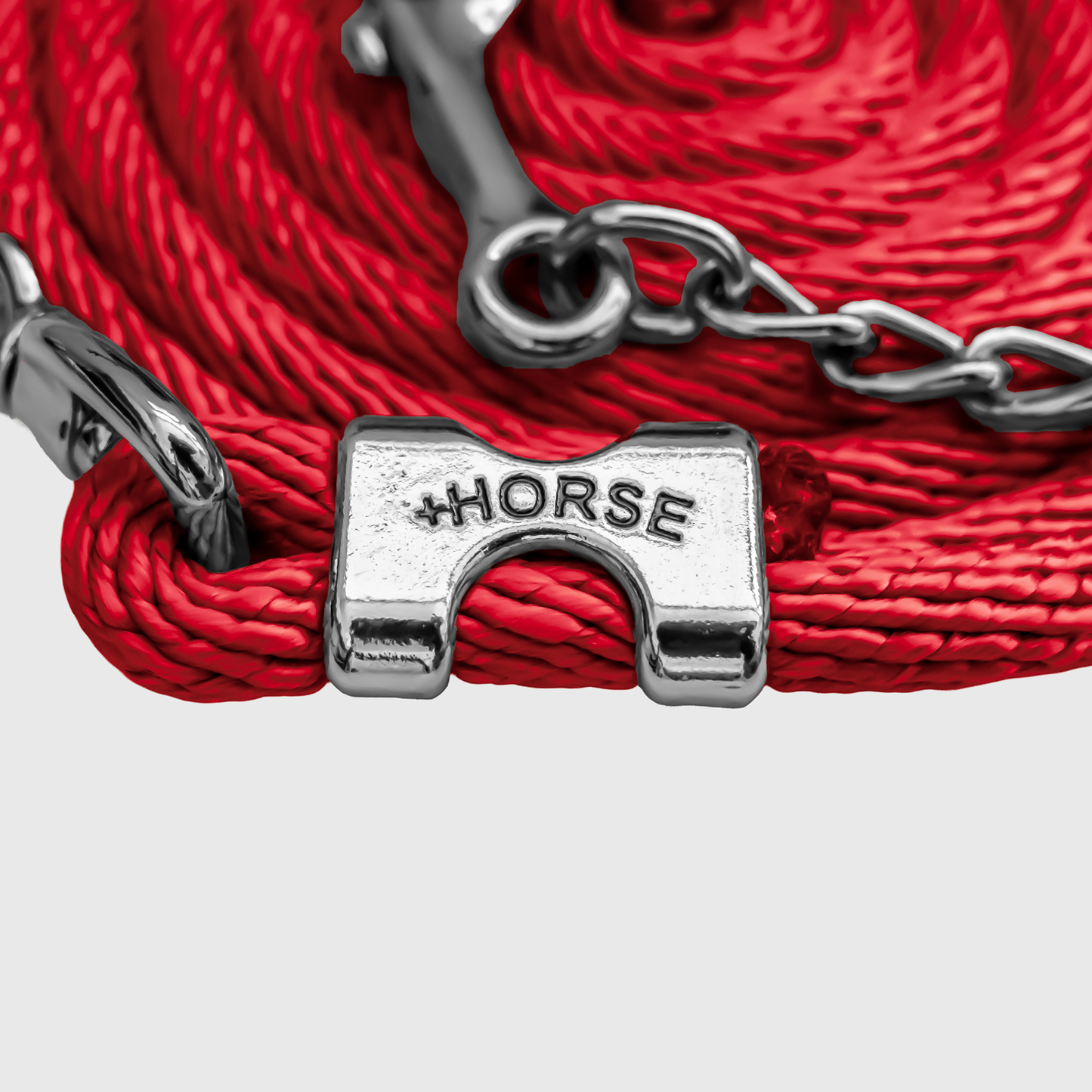 Paseador de Caballo +HORSE Nylon-Algodón 3.5m con Gancho - Color Rojo