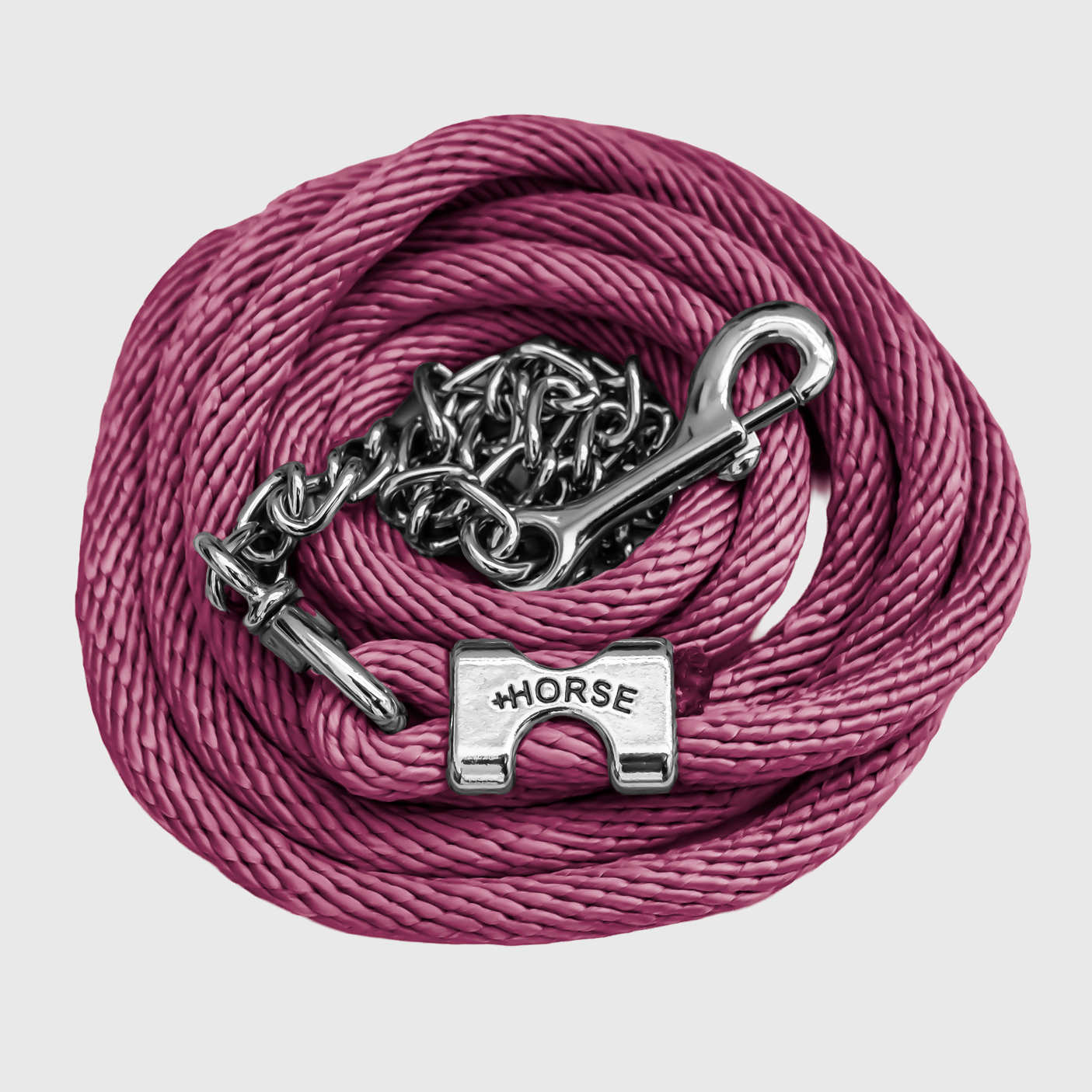 Paseador de Caballo +HORSE Nylon-Algodón 3.5m con Gancho - Color Vino