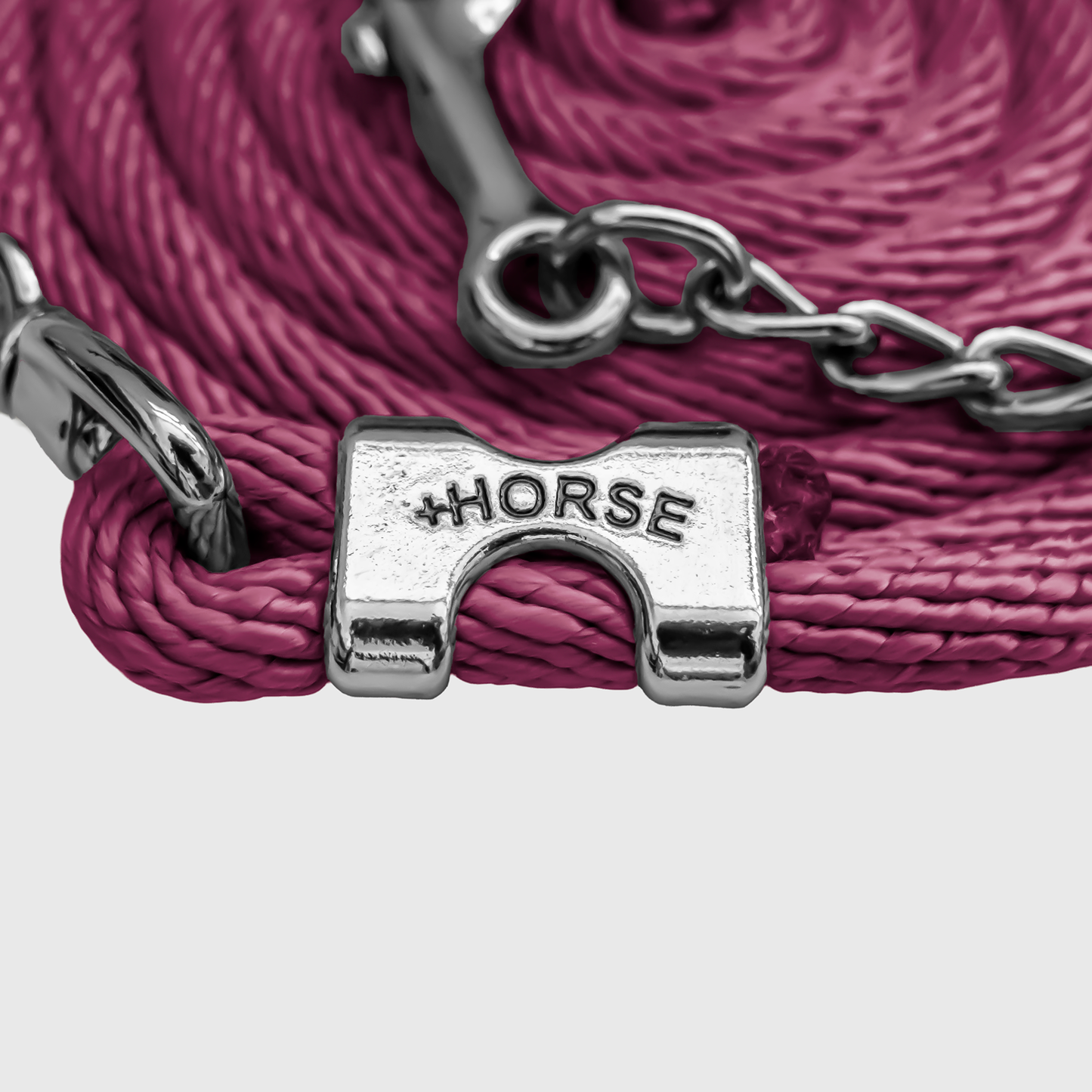 Paseador de Caballo +HORSE Nylon-Algodón 3.5m con Gancho - Color Vino