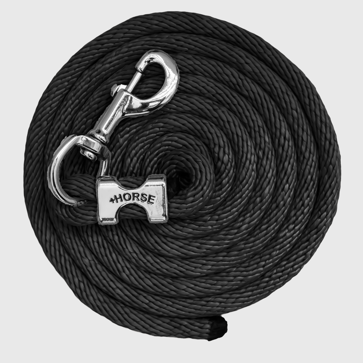Paseador de Caballo +HORSE Nylon-Algodón 2.5m con Bandola - Color Negro