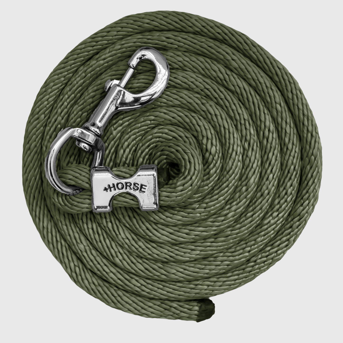 Paseador de Caballo +HORSE Nylon-Algodón 2.5m con Bandola - Color Verde Militar