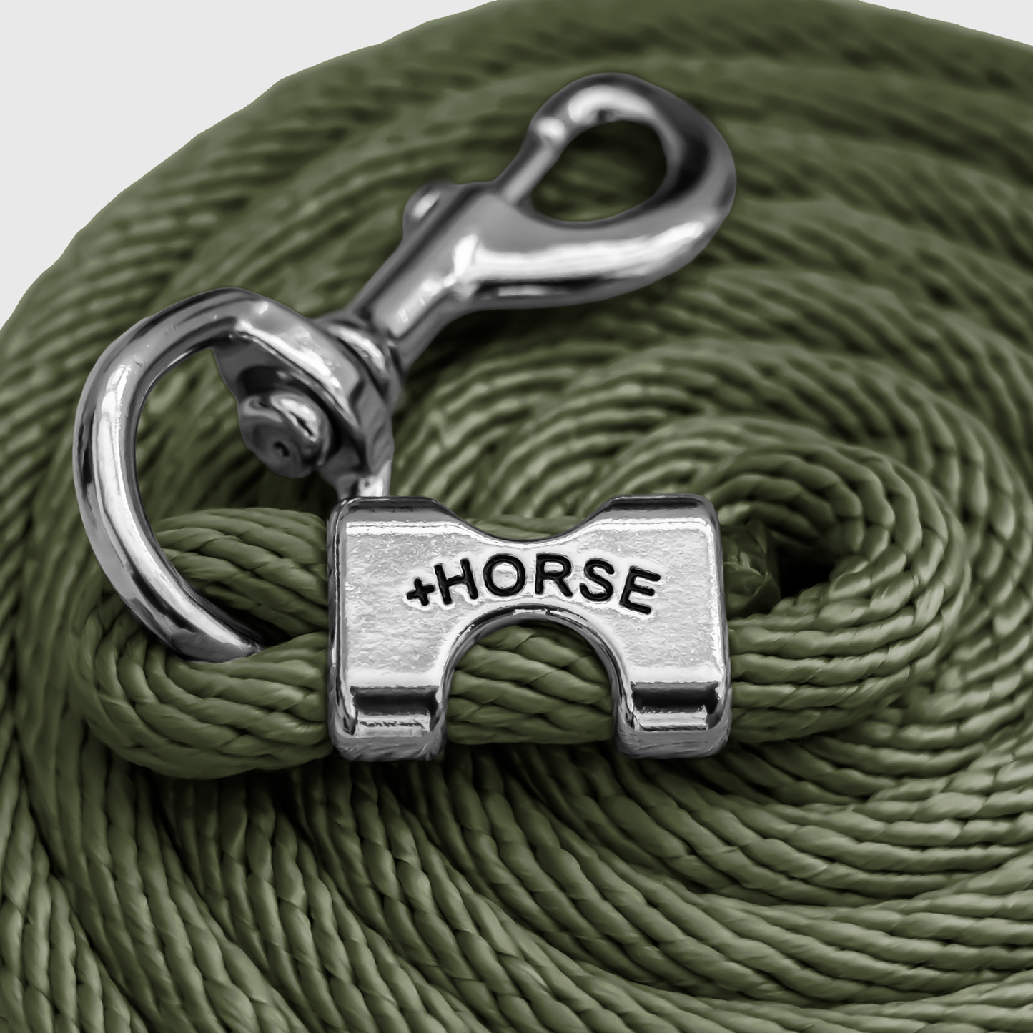 Paseador de Caballo +HORSE Nylon-Algodón 2.5m con Bandola - Color Verde Militar