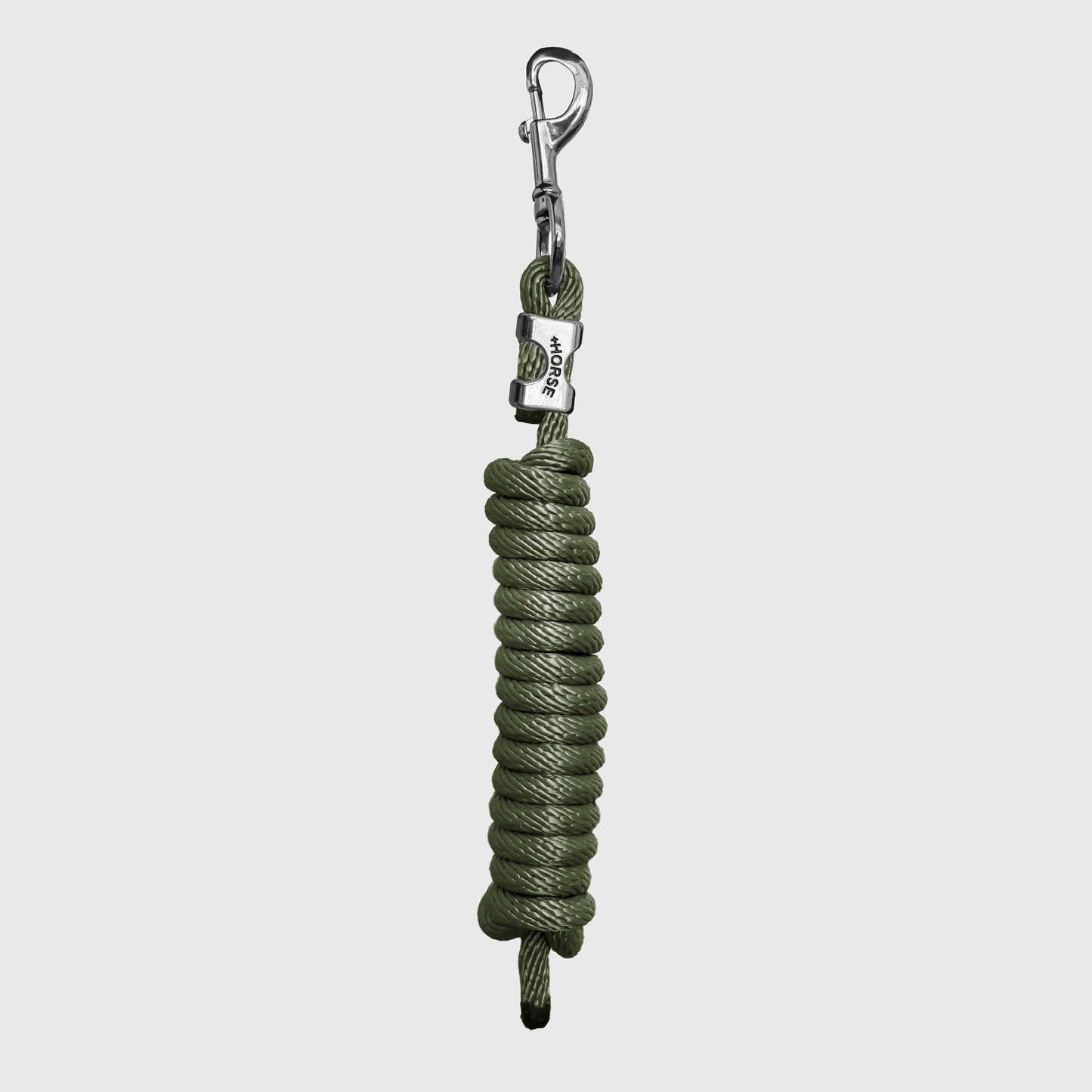 Paseador de Caballo +HORSE Nylon-Algodón 2.5m con Bandola - Color Verde Militar
