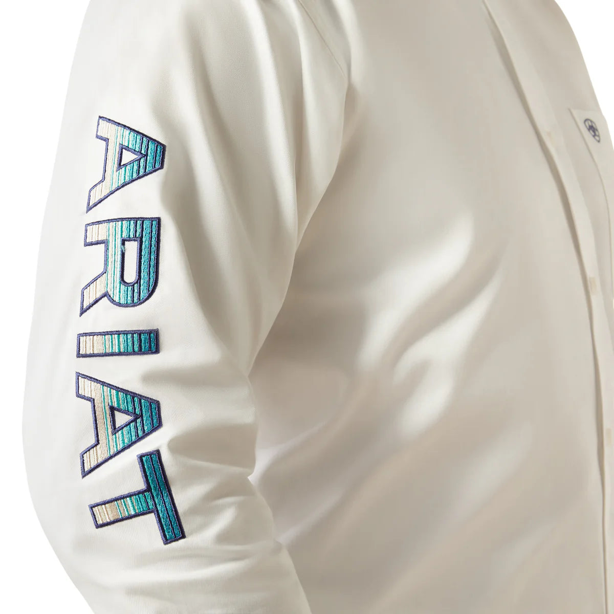 Camisa Ariat Team Logo Twill Teal Corte Clásico