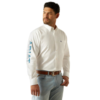 Camisa Ariat Team Logo Twill Teal Corte Clásico