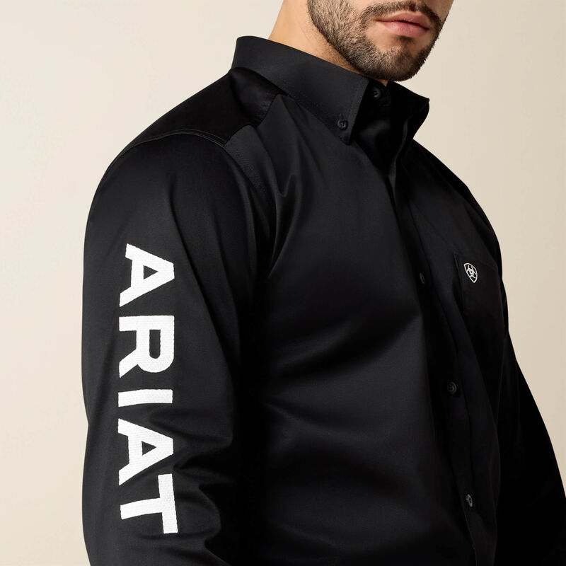Camisa Ariat Team Logo Twill Negro Corte Fitted