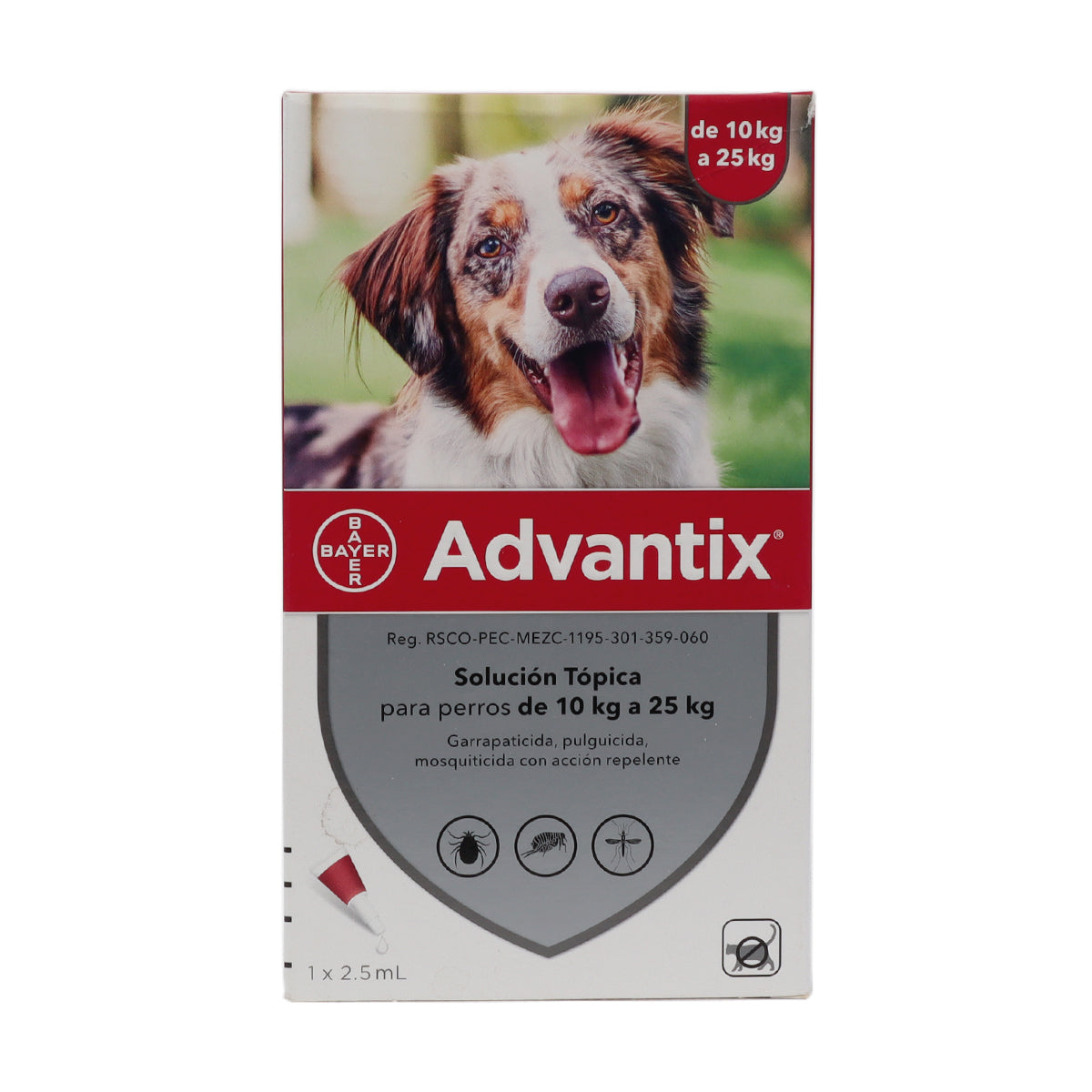 Desparasitante Advantix Solución Tópica para perros 10-25 Kg 2.5 ml