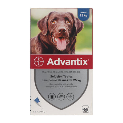 Desparasitante Advantix Solución Tópica para Perros +25 Kg 4.0 ml
