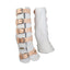 Protectores de piel con hebilla color blanco para patas de caballo